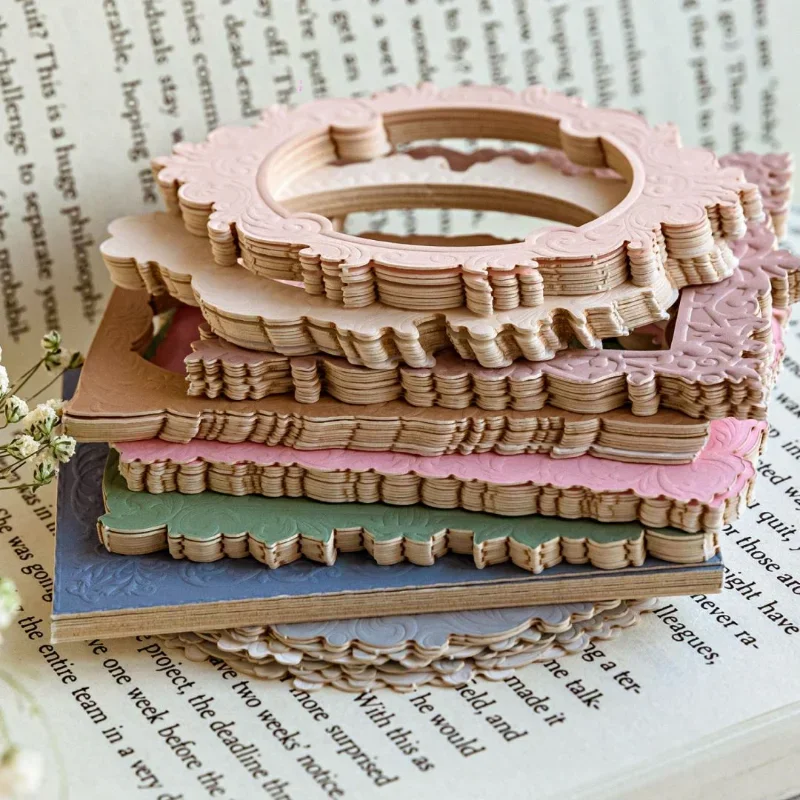 10 Pcs Vintage Openwork Embossed Material Paper Scrapbooking Handbook DIY Journal Decoration Collage Aesthetic Craft Art Paper