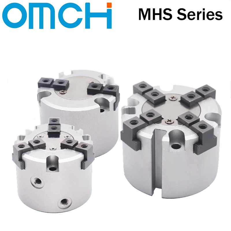 MHS2/MHS3/MHS4 Series 2/3/4 Finger Pneumatic Gripper Replacement Double Action Rotating Air Cylinder 16D/20D/25D/32D/40D/50D