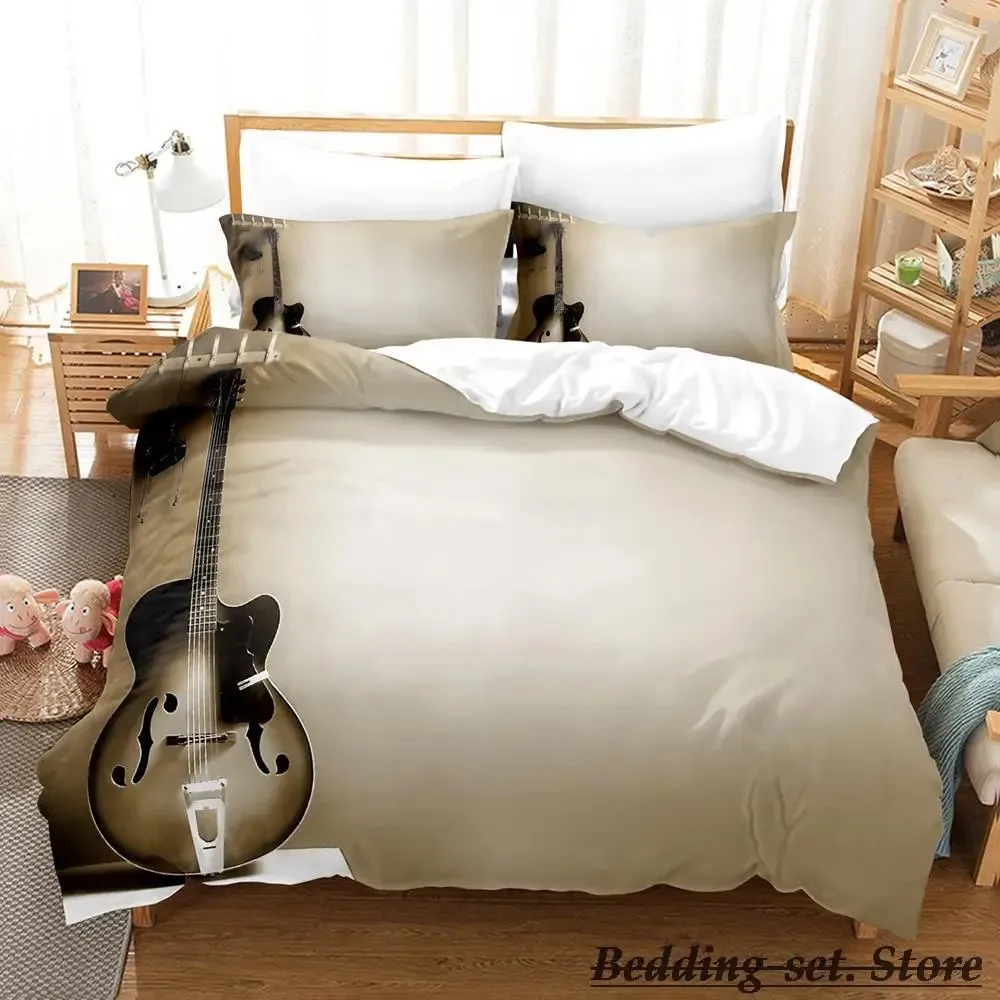 Fire Guitar Bedding Set Single Twin Full Queen King Size Bed Set Adult Kid Bedroom Duvetcover Sets Anime parure de lit Bed