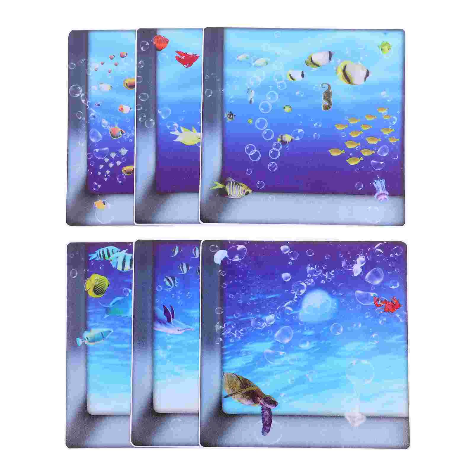 

6 Pcs Bathtub Appliques Waterproof Stickers 3D Decal Shower Decals Sea Designs for Bathroom Toilet Wall Pvc Non-slip