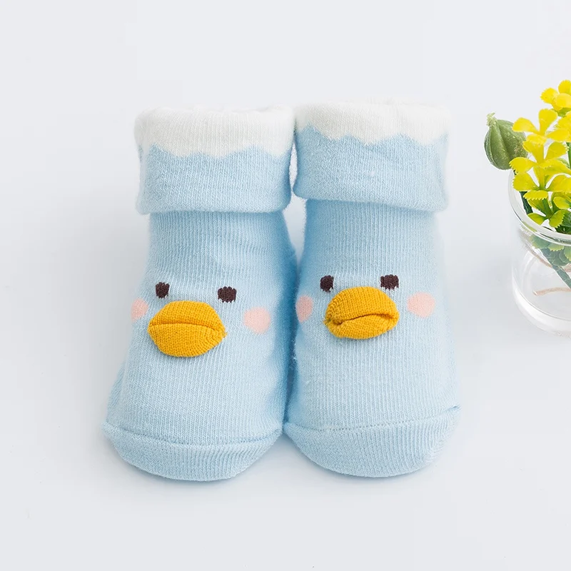 0-18 Months Cute Toddler Girl Winter Warm Floor Socks Newborn Toddler Baby Socks Cartoon Animal Duck Baby Anti-slip Infant Socks