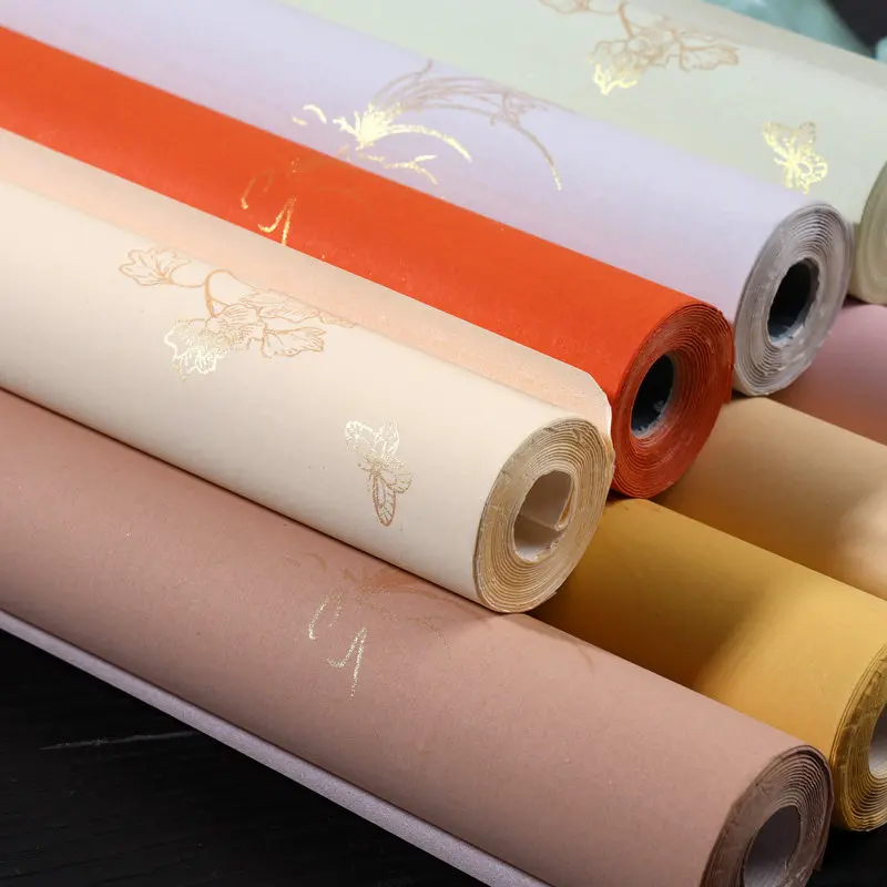 Wax Dye Plum Orchid Bamboo Chrysanthemum Shangshu Note Rice Paper Xuan Paper Scroll Sumi Art Retro Small Script Calligraphy Work