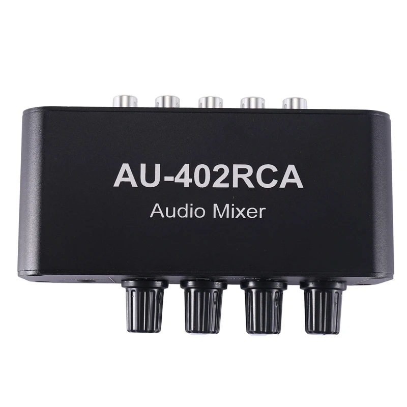 Multi-Source RCA Mixer Stereo Audio Reverberator 4 Input 2 Output Audio Switch Switcher Driver Headphone Volume Control