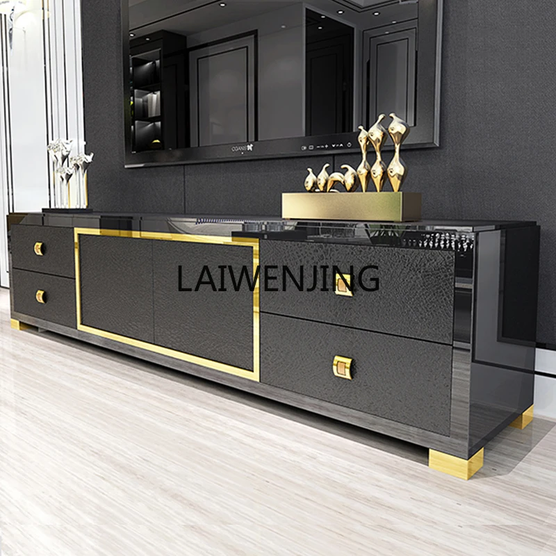 SGF modern light luxury TV cabinet living room stainless steel Hong Kong audio-visual cabinet