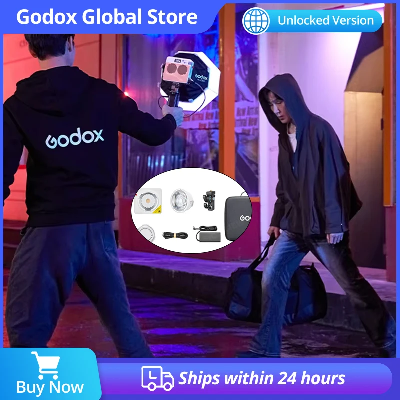 

Светодиодный видеосвет Godox ML100R Full Color (1800K-10000K), портативный RGB-осветитель с 14 креативными эффектами для съемок на улице