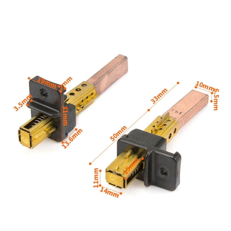 진공 청소기용 홀더 모터 카본 브러쉬가 있는 2개 범용 카본 브러쉬