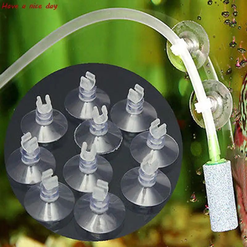 10pcs Rubber  Aquarium Fish Tank Suction Cup Sucker Holders for Air Line Tube Hose Pump