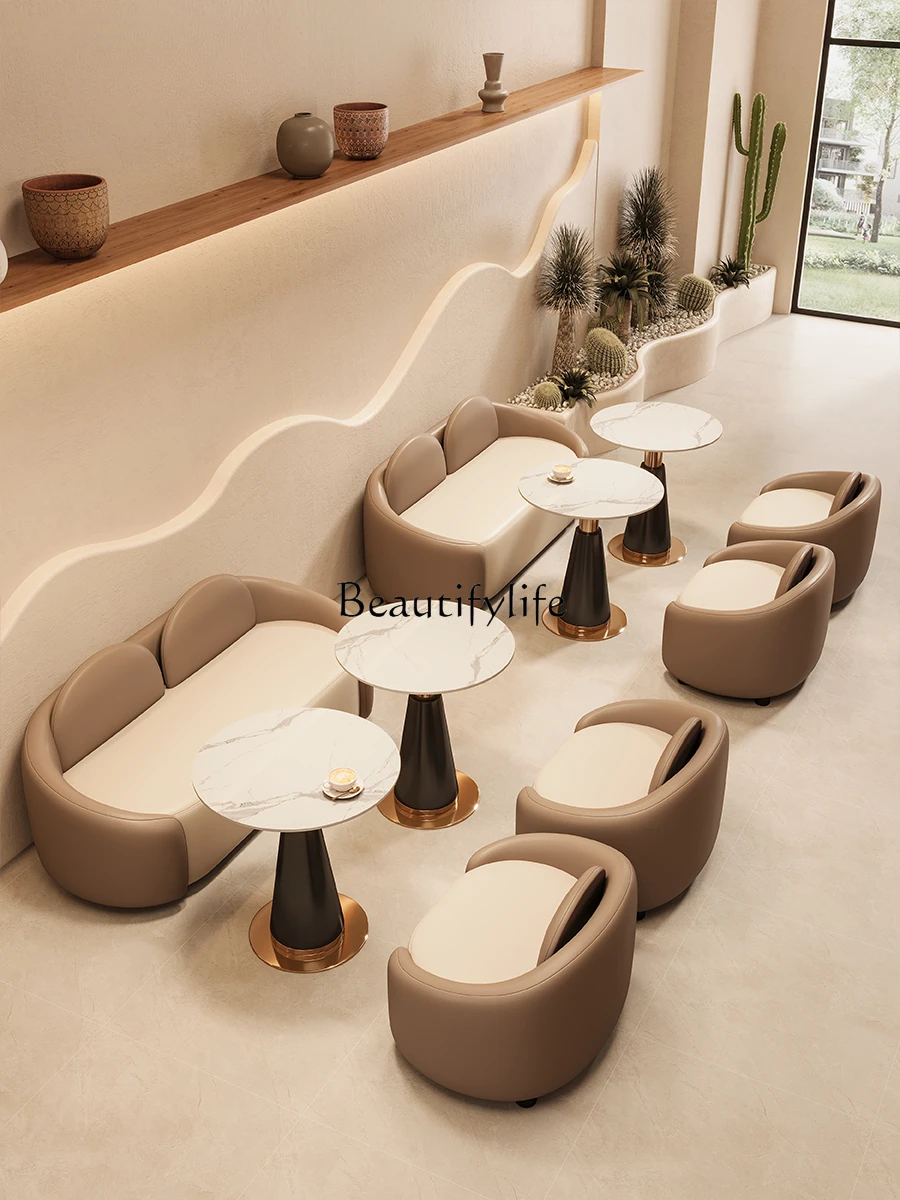 Milk Tea Shop Sofa Coffee Shop Leisure Negotiation Reception Couch Coffee Shop Deck Sofa