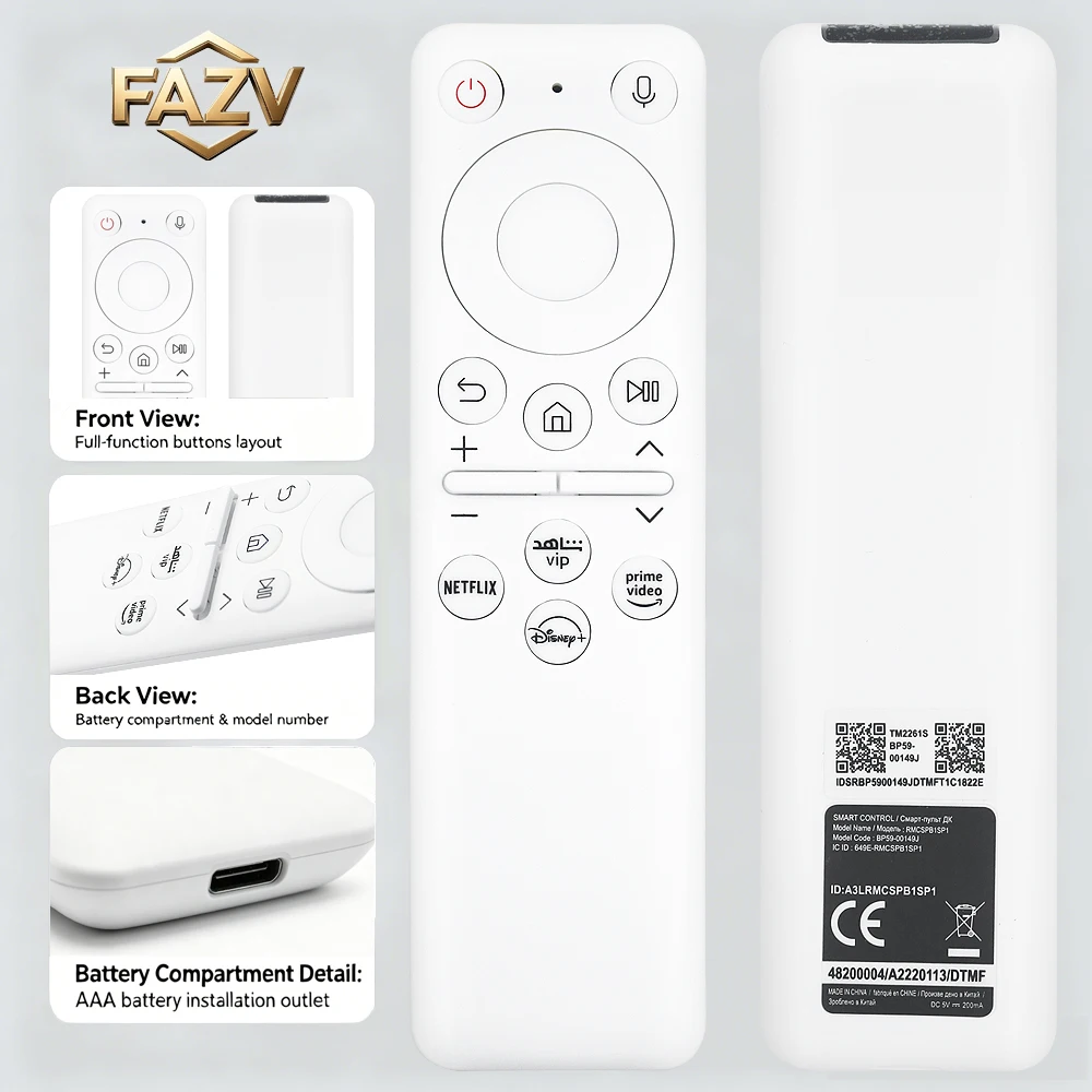 FAZV BP59-00149J Remote for Samsung Freestyle Projector TM2261S Replace BP59-00149A/B/C/D/F Smart Monitor