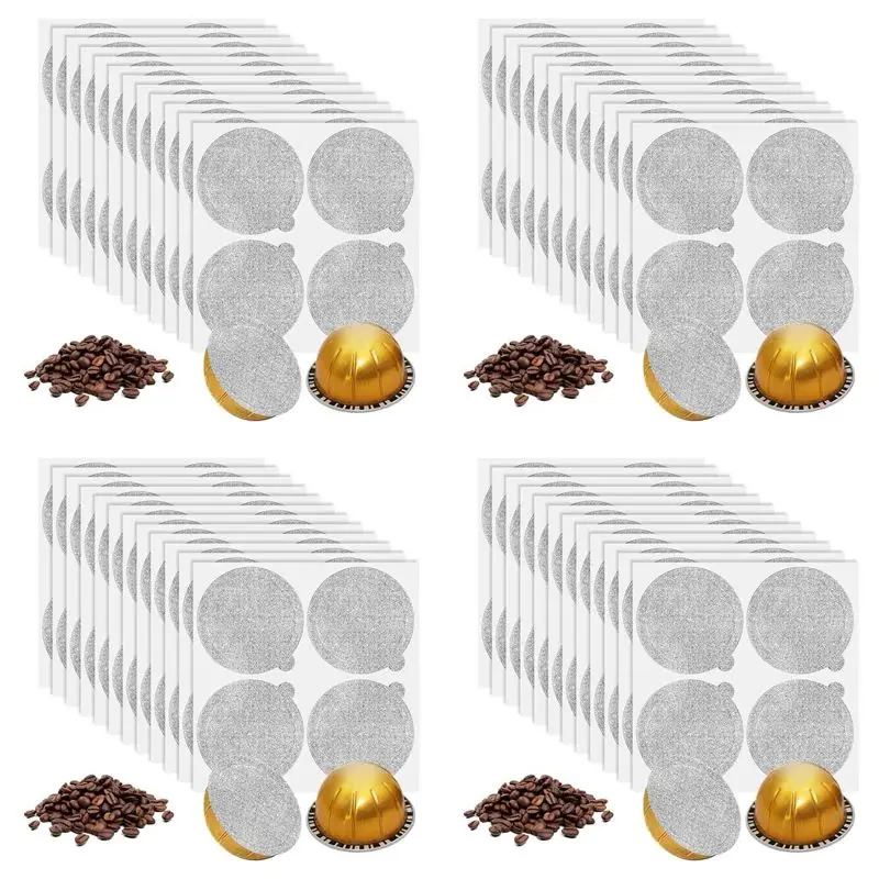 BMBY-Aluminum Foils Lids Seals - Reuse Capsules Coffee Pods 480Pcs, For Vertuoline Vertuo Reuse Coffee Pods Cover Seals 62Mm