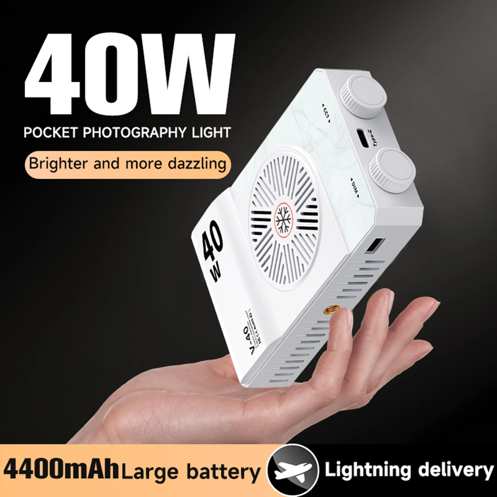 40W LED Kamera Licht 2800K-9000K Fotografie Beleuchtung 4400mAh Wiederaufladbare Tragbare Licht Panel Video Licht für Fotografie