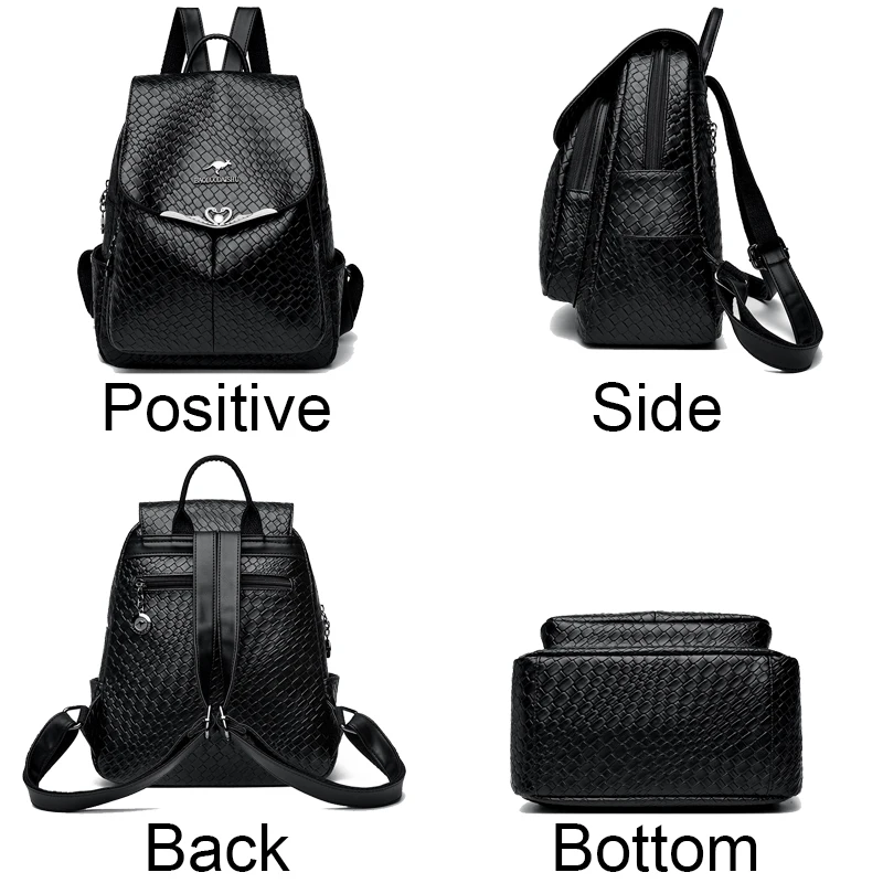 New Fashion Womens Backpacks High Quality PU Leather Backpacks women Travel Bagpack Shoulder Bags for Teenagers Girls knapsack