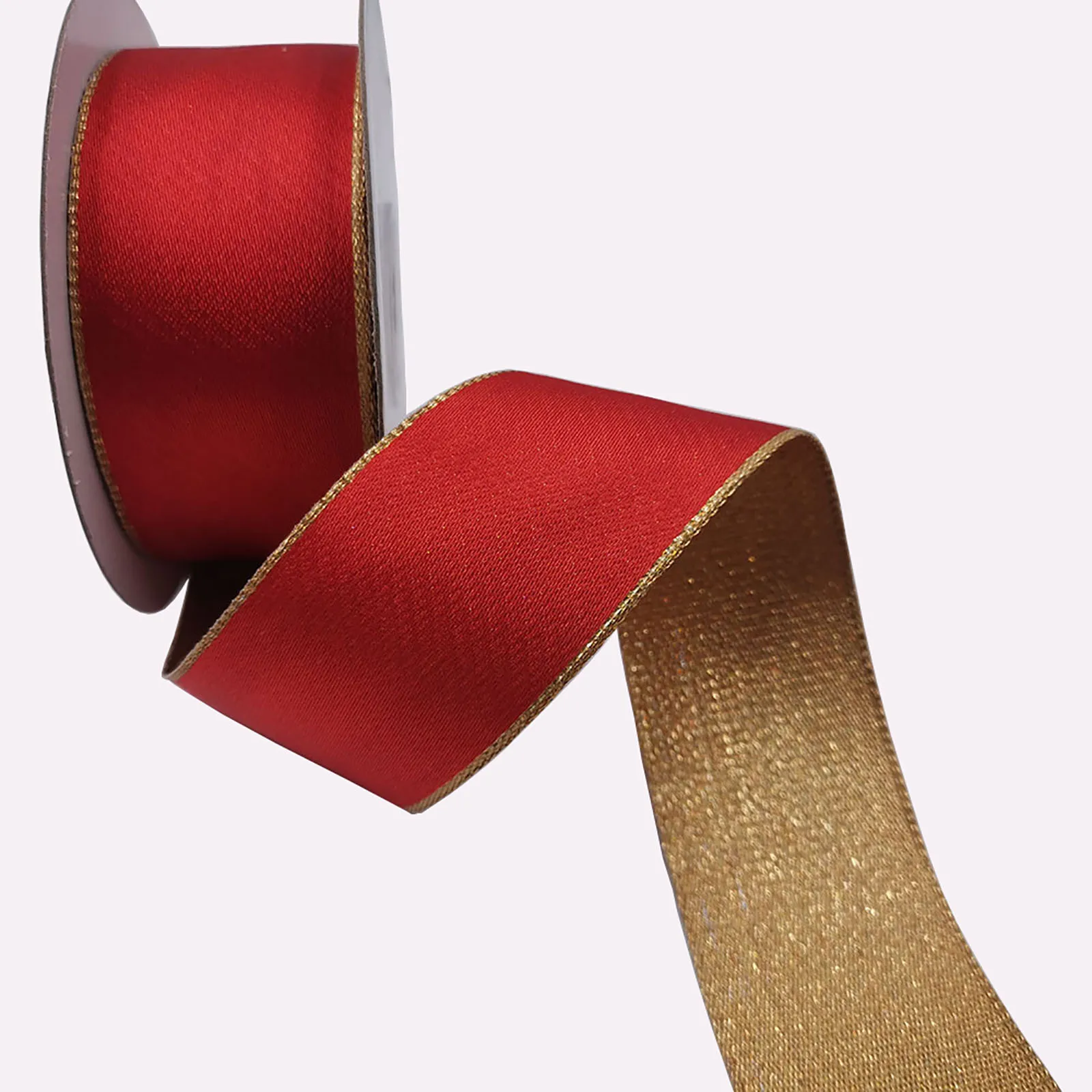 38MM Wired Edges Printed Red White Twill Grosgrain Ribbon. Gift Bow,Wedding,Cake Wrap,Tree Decoration,Wreath 10 Yards Lot