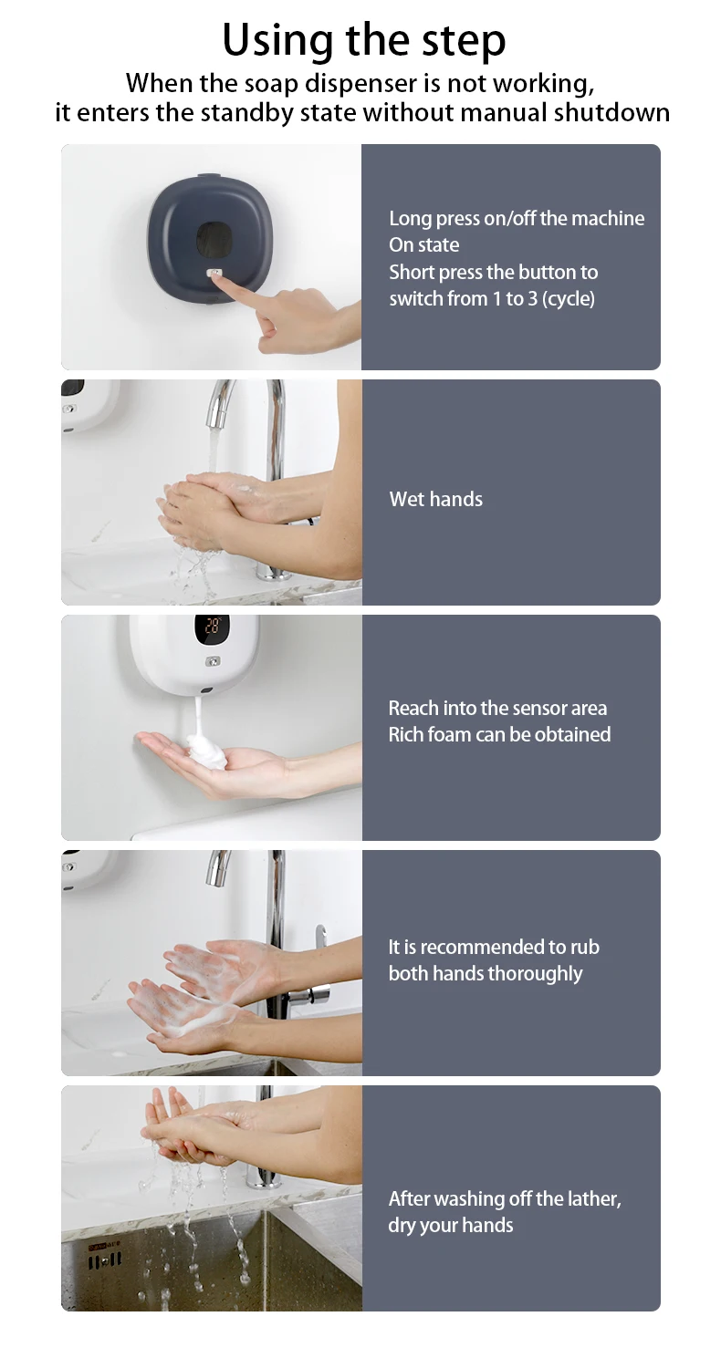 New Soap Dispenser Wall Mounted Touchless Foam Soap Dispenser Automatic Induction Hand Sanitizer Machine For Hotel Household