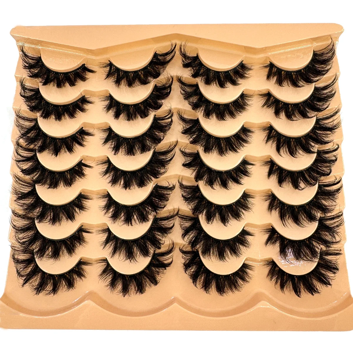 AMSDCN 14 pairs of high imitation mink eyelashes Russian curly fluffy natural false eyelashes thick dramatic mink eyelashes