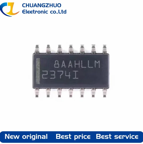 10Pcs/Lot    New original     TLV2374IDR     2374I     3MHz 1pA Quad Rail to Rail SOIC-14-150mil Precision OpAmps