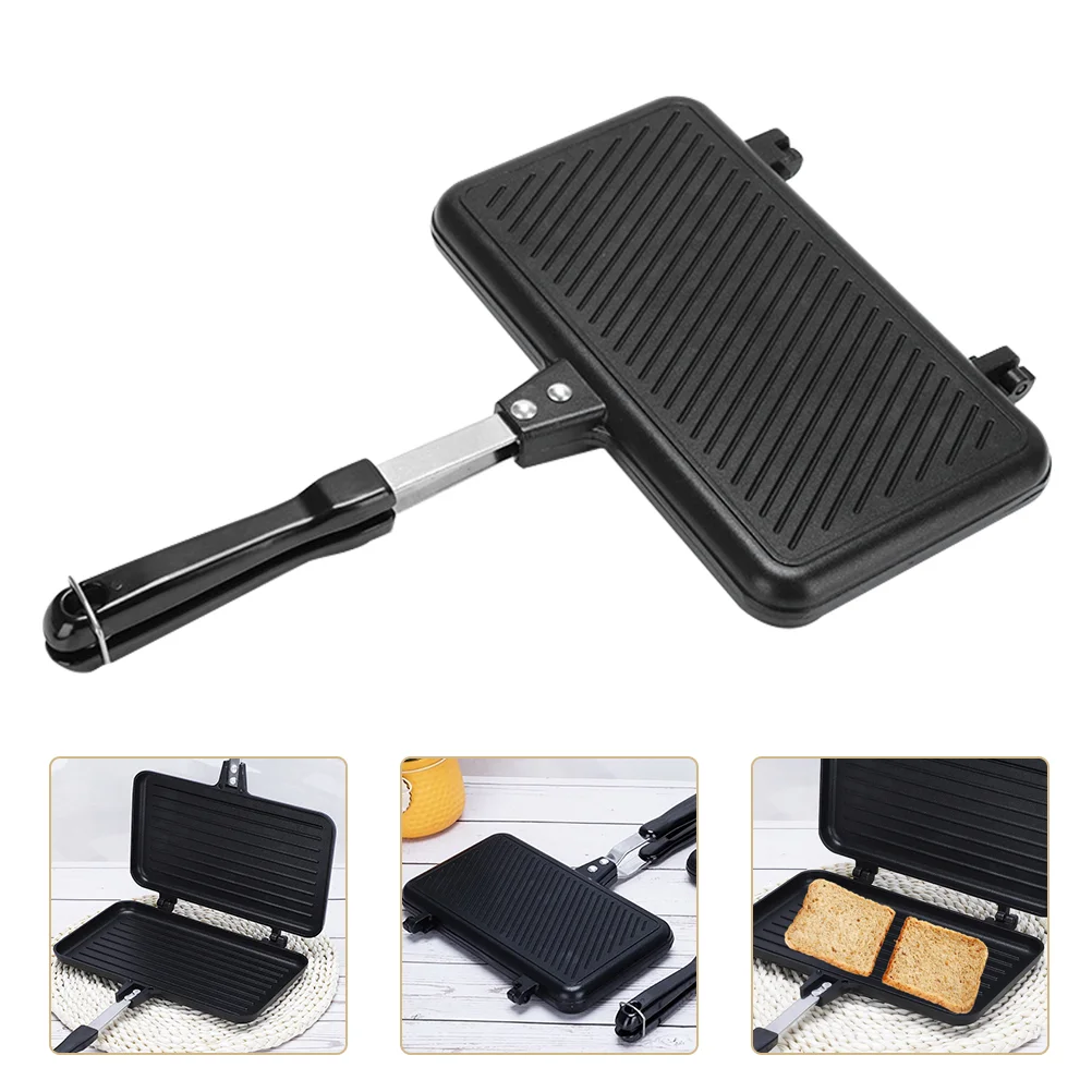 Portable Frying Pan Breakfast Frying Pans Folding Cooking Pan Hiking Frying Pan Double- Sided Frying Pan Non- Stick Frying Pan