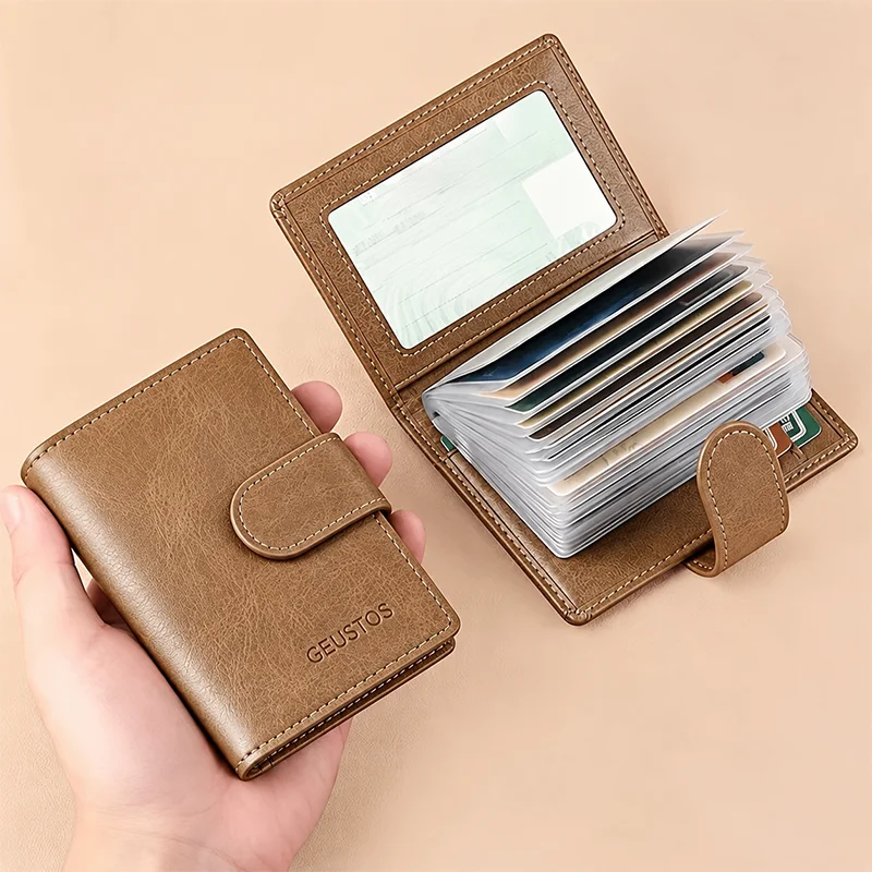 Men Multi-slot ID Holder, Large Capacity Compact Transparent Card Pouch for Driver License