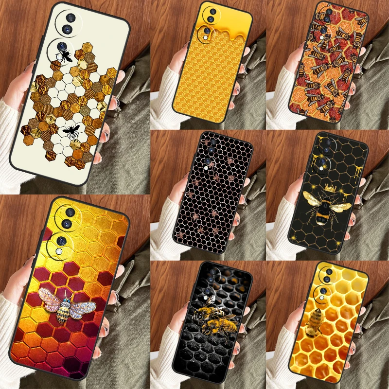 Honeycomb Honey Bee Case For Huawei Honor 70 50 X8 X9a Magic5 Lite P40 P20 P30 Pro P Smart 2019 Nova 9 Coque