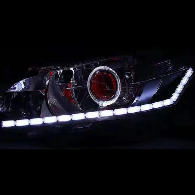 SANVI Dynamic LED Daytime Running Light Strip for Car Universal Auto Headlight Flowing White Yellow Strips Decorative Light 12V