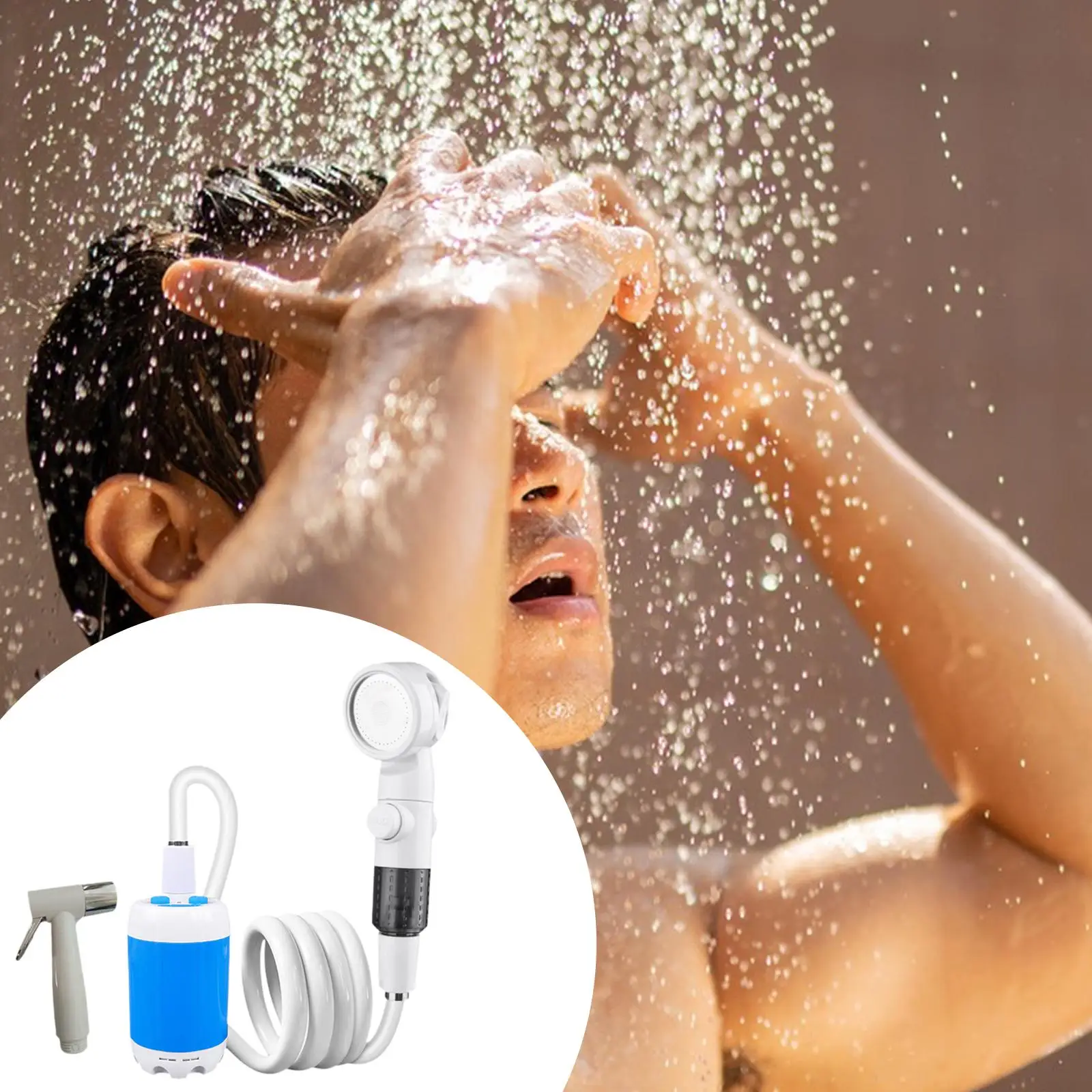 

Portable Camping Shower Compact Electric Shower Pump for RV Gardening Beach