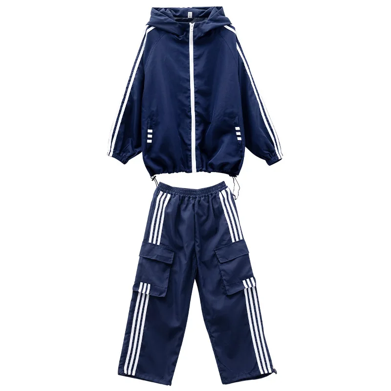 Junge Hip Hop Kostüm Street Dance Blau Pullover Hosen Mädchen Jazz Dance Kleidung Hip Hop Performance Anzug Rave Wear