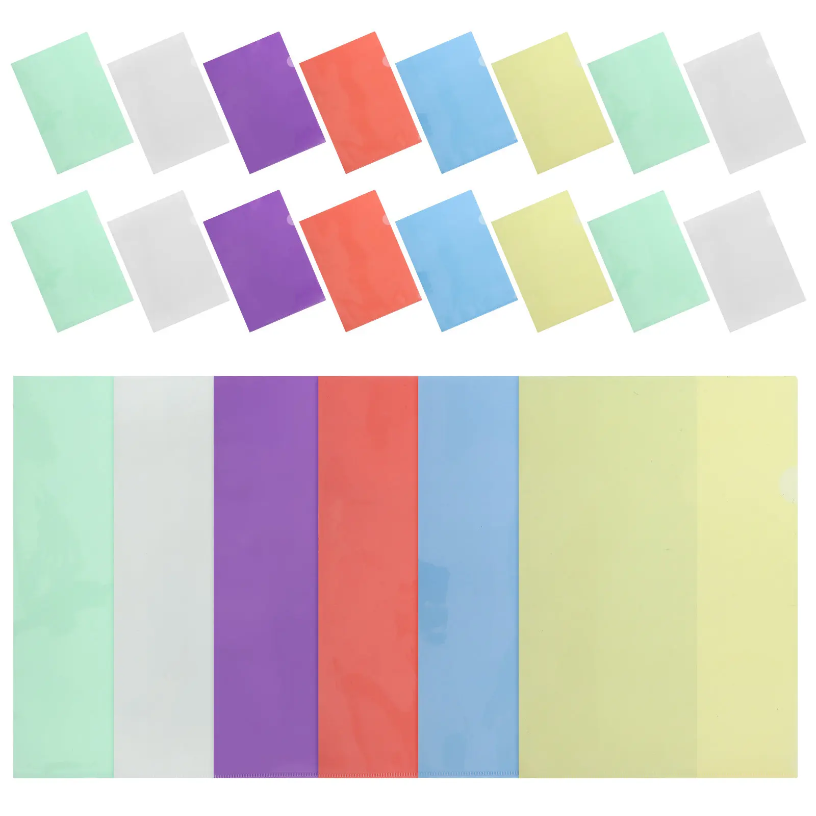 

36Pcs Plastic File Folders Clear Document Sleeves A4 L Shaped Paper Protectors Report Covers for Office School Storage