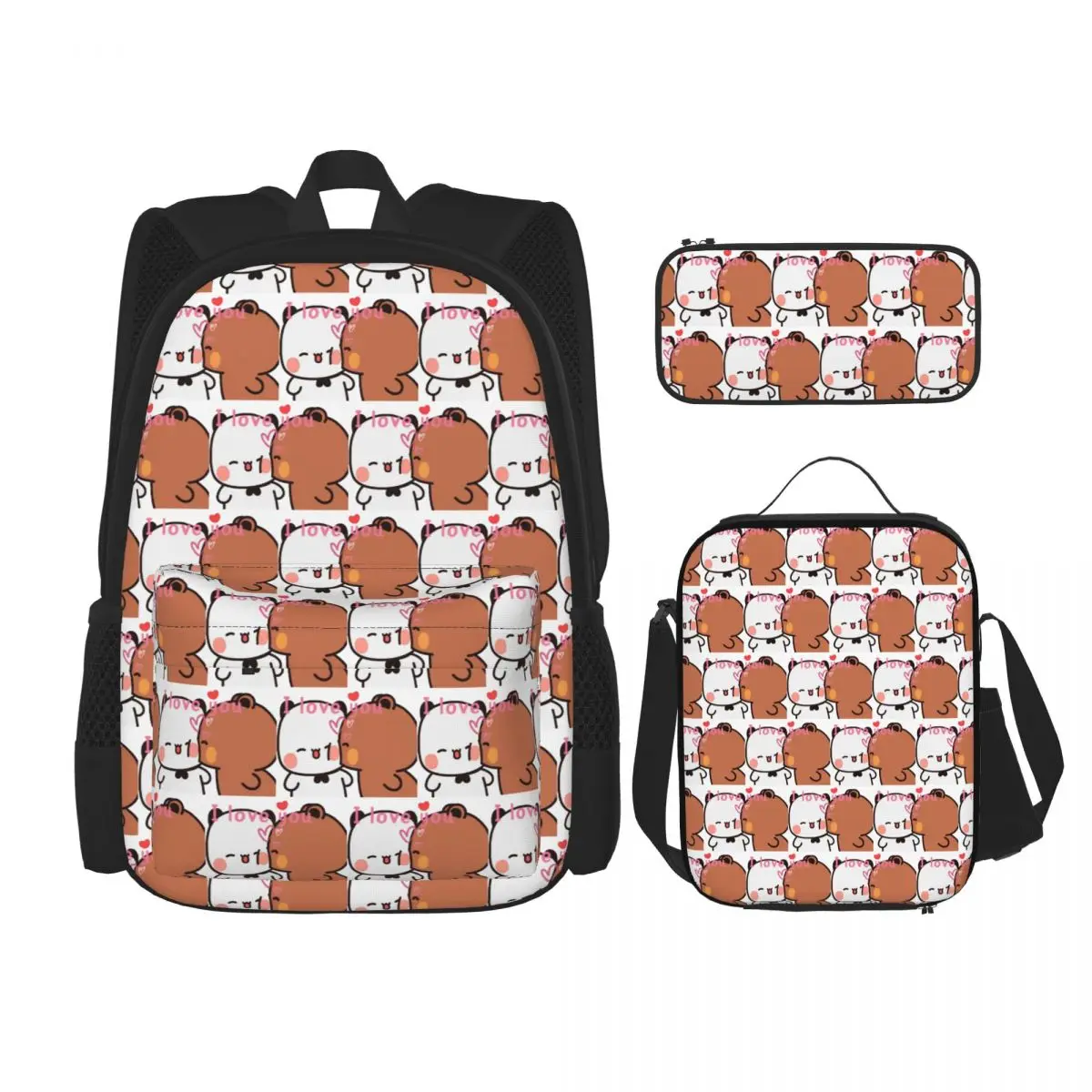 Bear And Panda Bubu Dudu Balloon Backpacks Kids Bookbag School Bags Rucksack Lunch Bag Pen Bag Three-Piece Set
