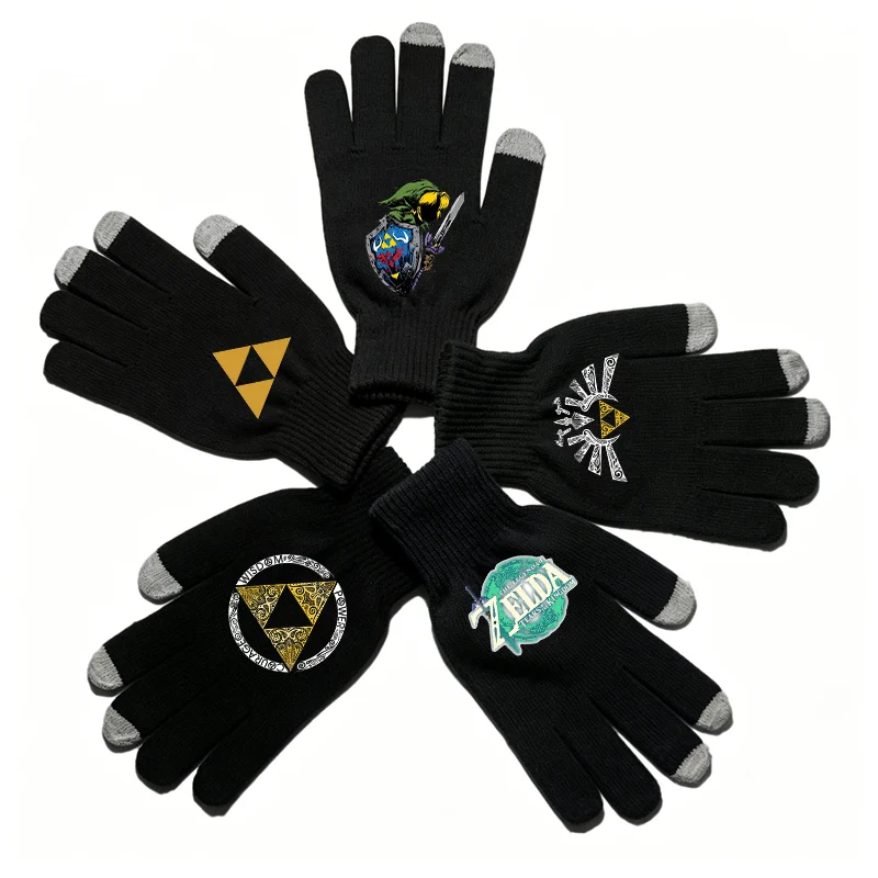 The Legend of Zeldas Gloves Cartoon Kawaii Finger Gloves Winter Warm Gloves Children Outdoor Cycling Accessories Birthday Gift