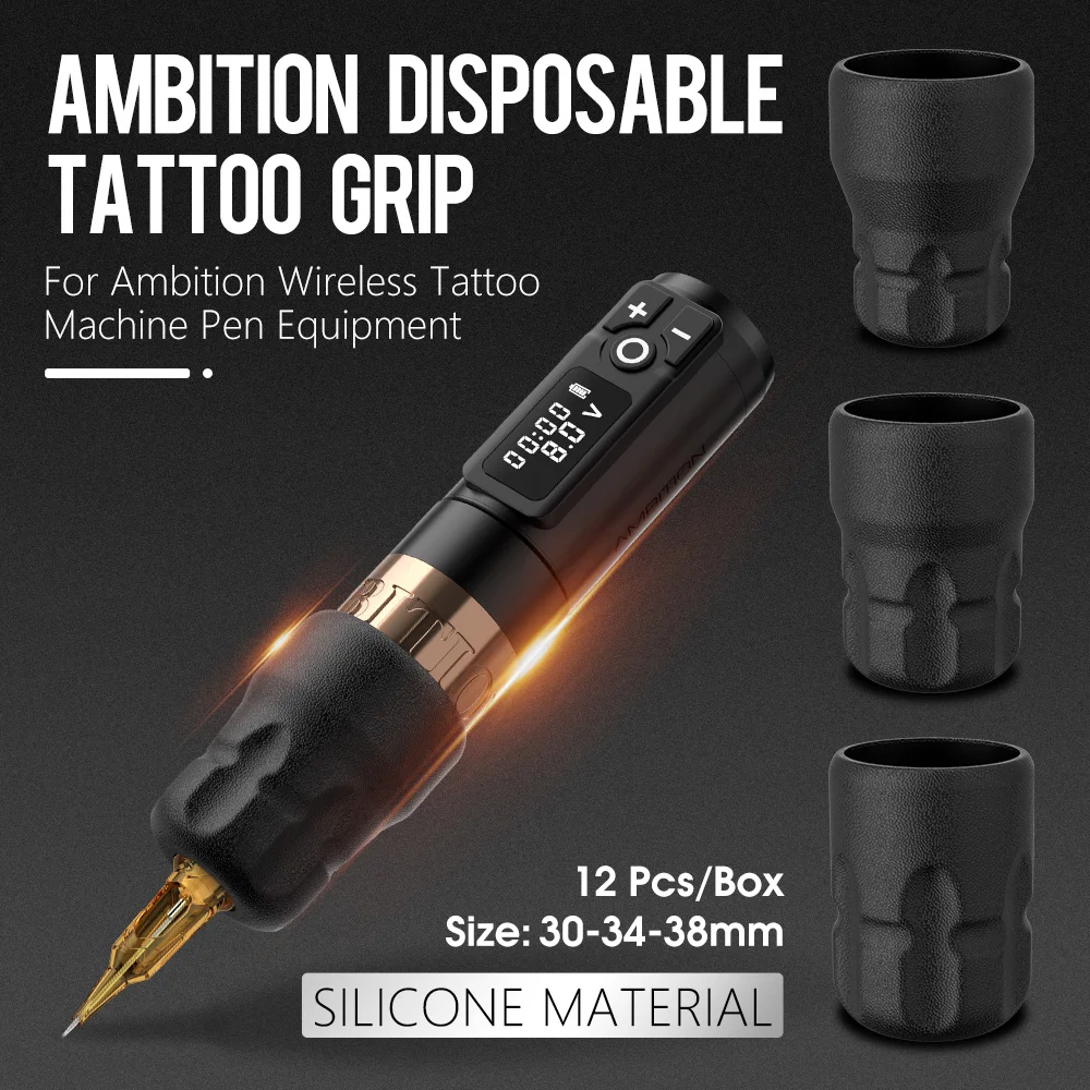 Ambition P2 Tattoo Grip for Soldier Max Ninja Pro Torped Vibe Ultra Tattoo Machine Pen Handle Disposable Rubber Professional