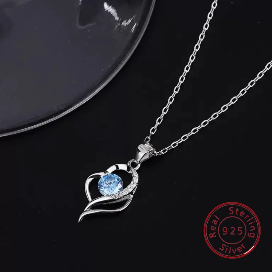 

New S925 Sterling Silver “You're in My Heart” Necklace Fashionable Classic Luxury-Style Silver Jewelry