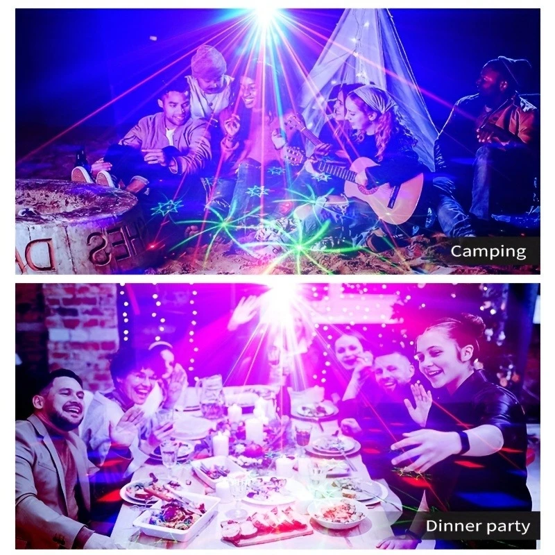 DJ Party Lights Disco Lights Mini Stage Lights Voice Controlled LED Projector Strobe Lights Decorative Festival Atmosphere Light