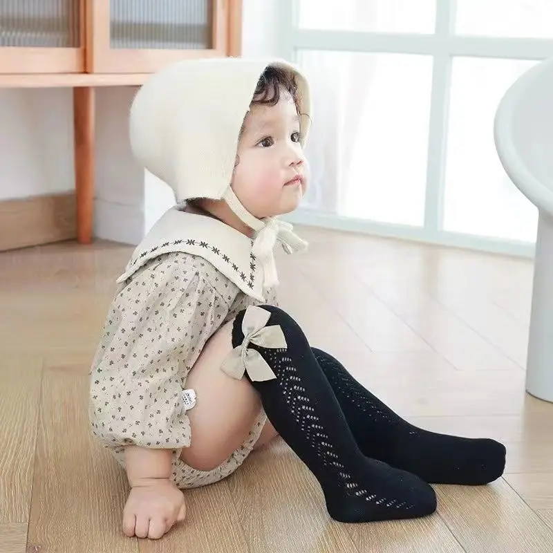 Newborn Socks Summer Thin Mesh Stitch Butterfly Knee High Sock Ins Spanish Cotton Hosiery Princess Skirt Item Baby Girl Socks