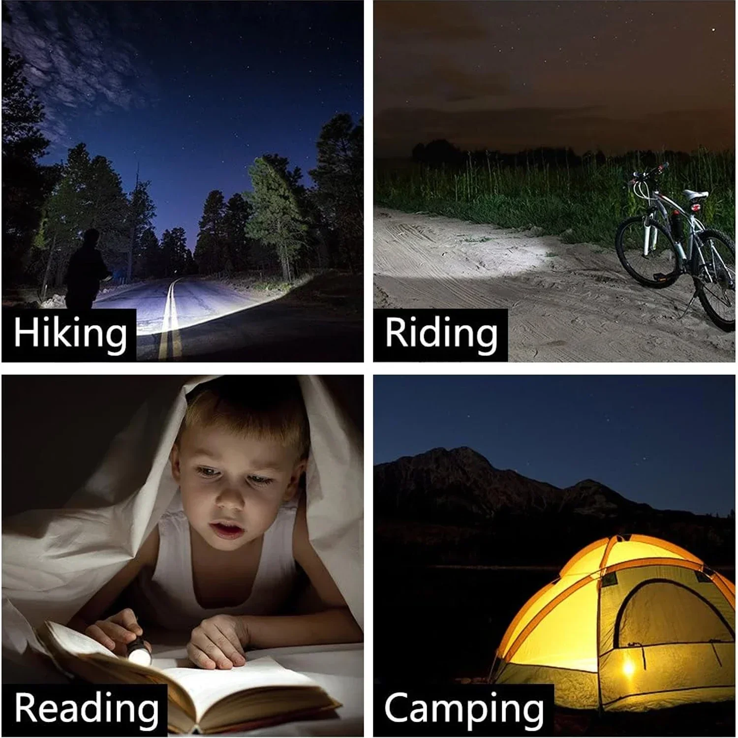 Portable LED Camping Lamps Tactical Flashlights 3-Mode Handheld Powerful LED Torch Light Lanterns Self Defense