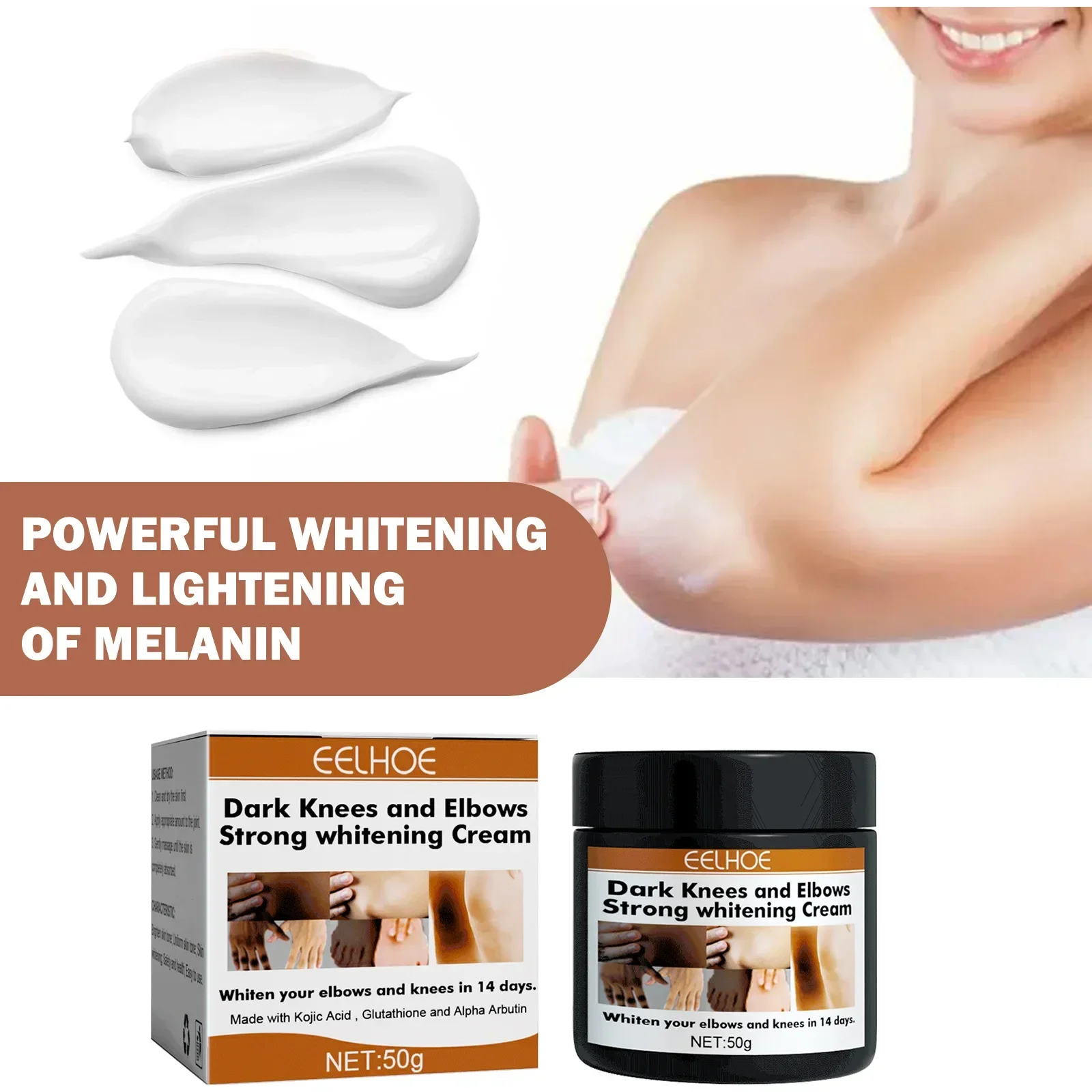 Dark Knuckle Wh-itening Cream Pigmentation Elbows Knees Brighten Moisturizing Blemish Fr-eckle Remover Skin Bleaching Cream 50g