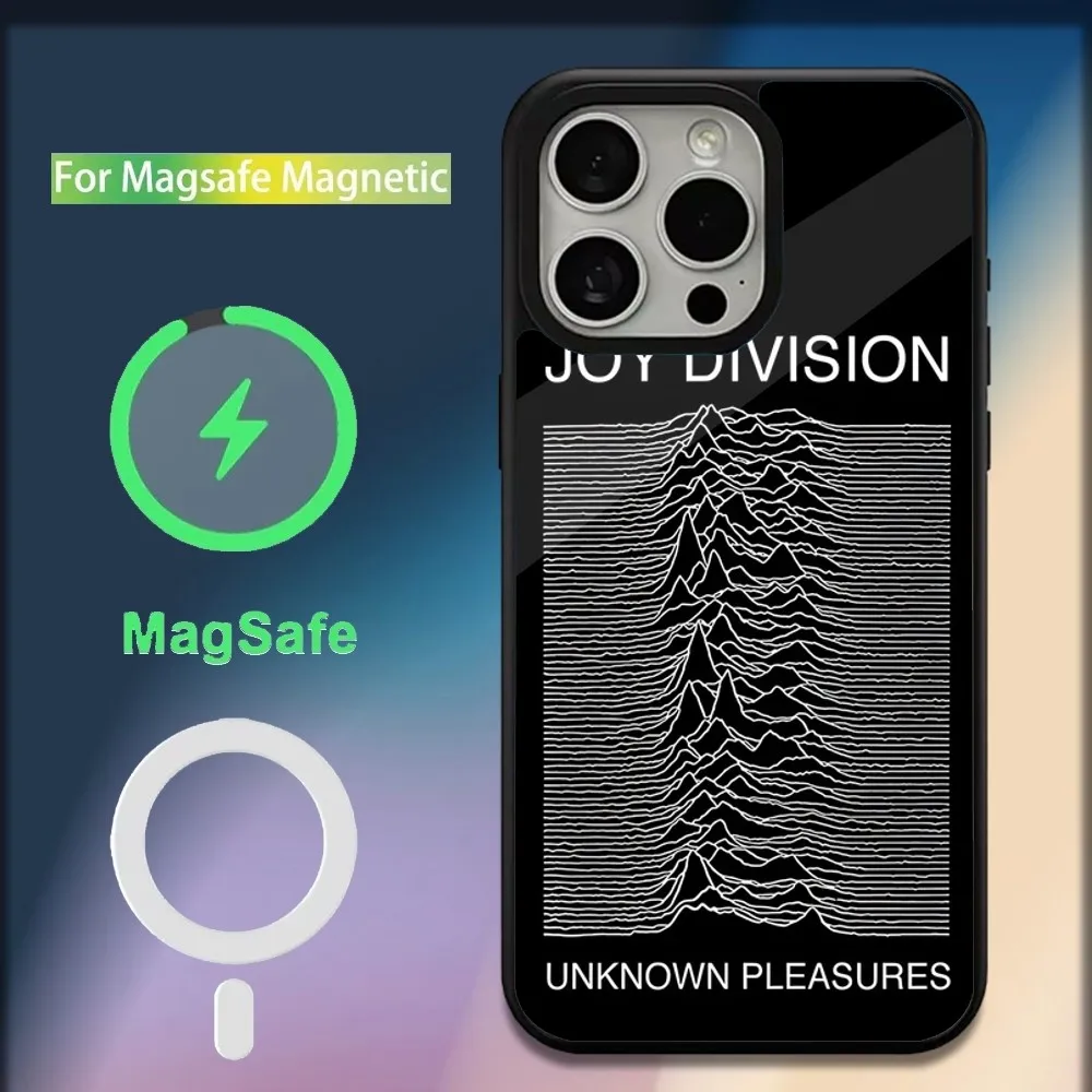 Joy Division Band Unknown Pleasures Phone Case For iPhone 16,15,14,13,12,11,Plus,Pro,Max,Mini Magsafe Magnetic Wireless Charging