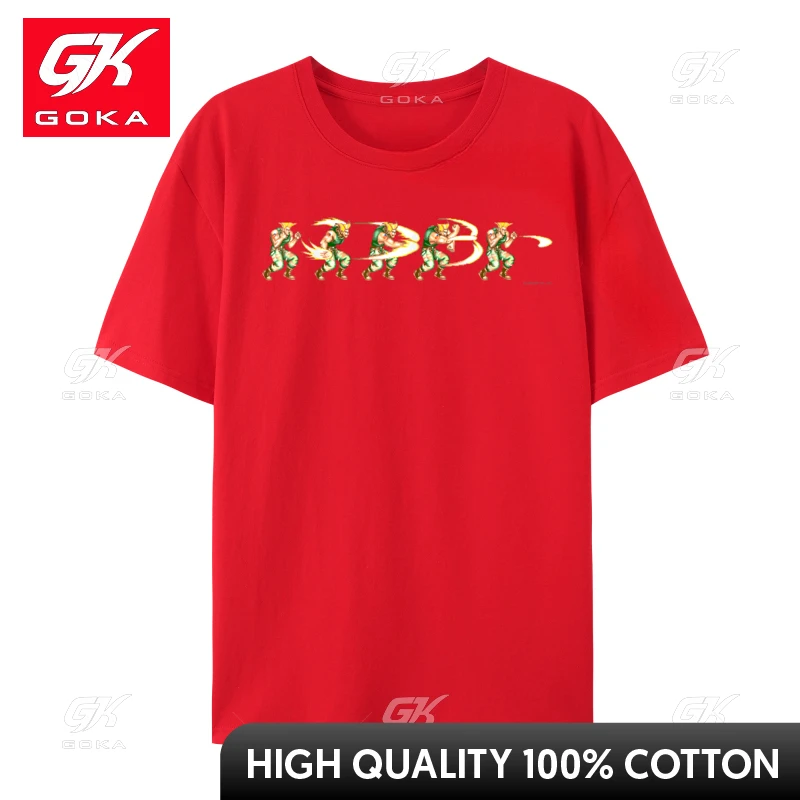 STREET FIGHTER II GUILE Casual Top T-Shirts Designer Camisa Pure Cotton Tops Tees Group T-Shirts for Men Autumn