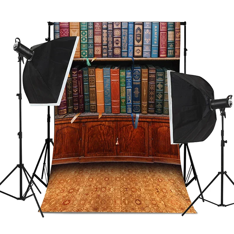 파티 사진 촬영 배경 천, 도서관 책장 사진 배경, 졸업 촬영 소품