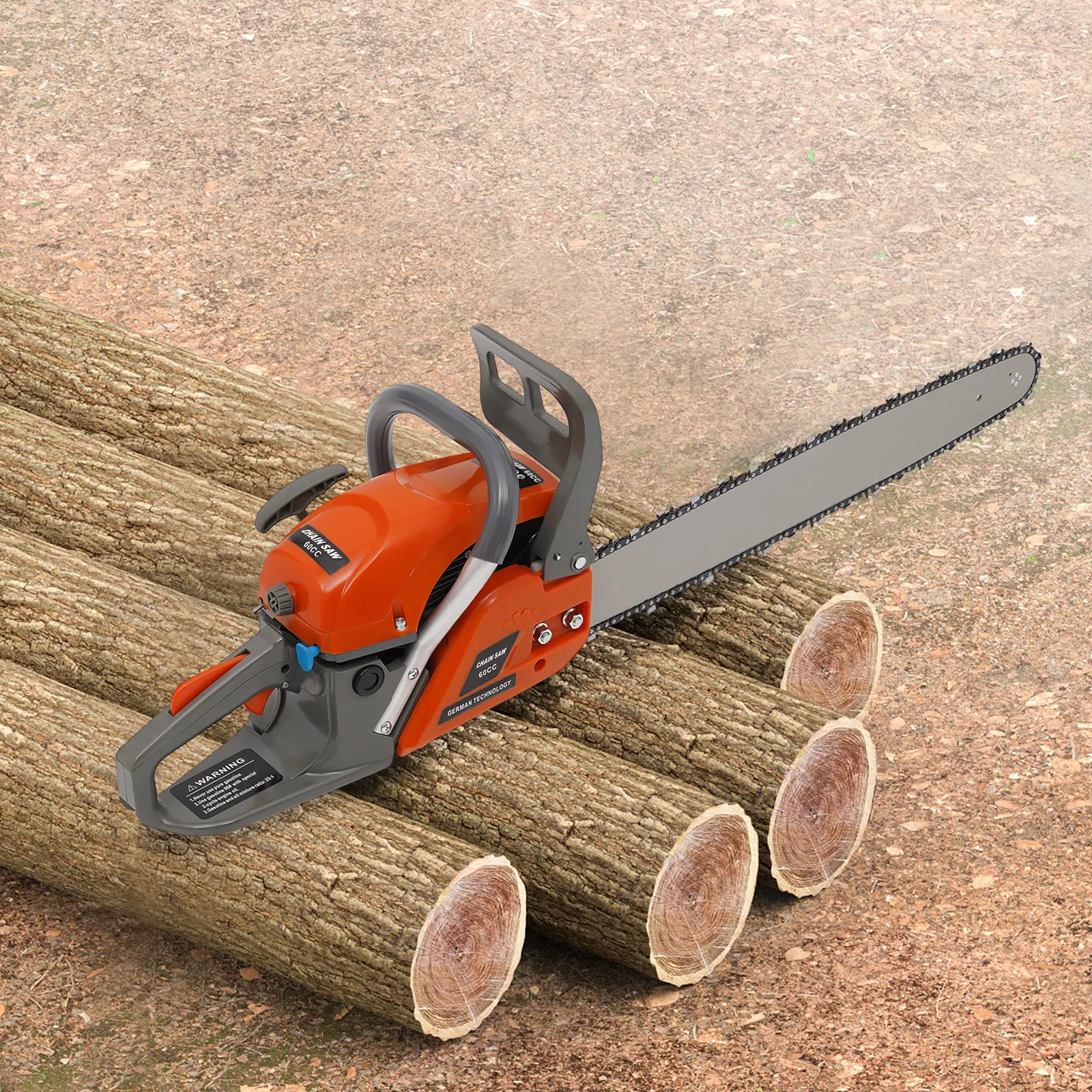 

Orange Gas Chainsaw(37.799.4411.41In) - 17.64Lbs Lightweight&Easy Installation, Silencing&Damping Design&English Manual