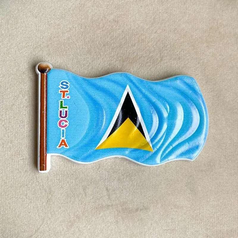 

Saint Lucia 3D Resin Fridge Magnet - Decorative Kitchen & Room Magnet, Cute Refrigerator Accessory, Strong Magnets