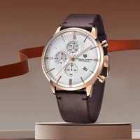 Reloj PAGANI DESIGN de marca informal a la moda para hombre, resistente al agua hasta 30m, cronógrafo deportivo de cuarzo de cuero de lujo VK67, reloj Masculino