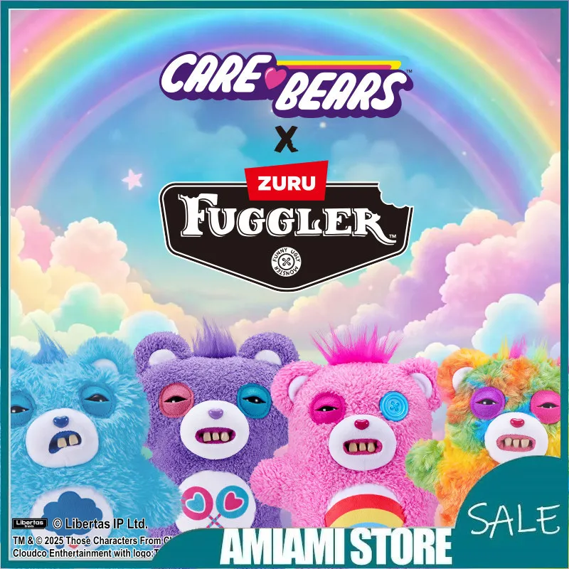 

23 см Fuggler Официальная оригинальная плюшевая игрушка-монстр с зубами из совместной серии Care Bears: Уродливо-милый, забавный, трендовый коллекционный плюшевый монстр
