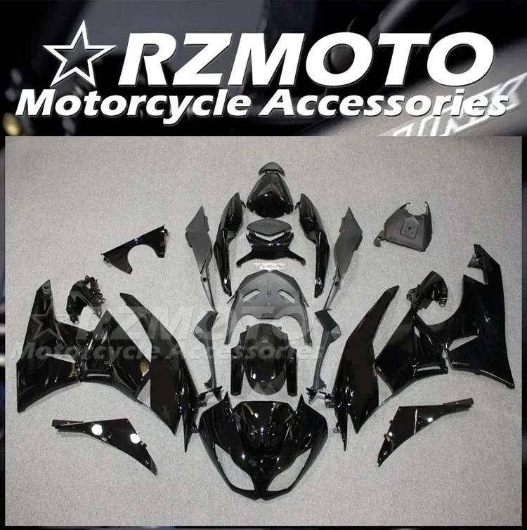 

4Gifts New ABS Fairings Kit Fit For KAWASAKI ZX-6R ZX6R 636 2009 2010 2011 2012 09 10 11 12 Bodywork Set Black Glossy