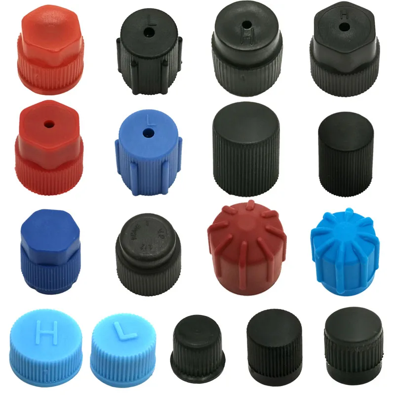 Car Air Conditioning Valve Cap High Low Pressure Dust Proof Plastic Cover Injector Sleeve Leak Proof Accessories