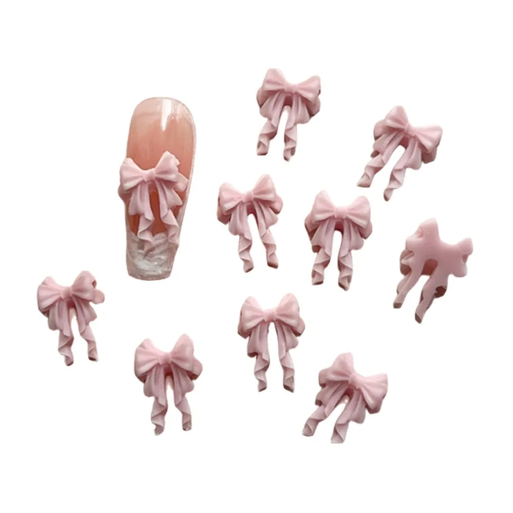 30개 다채로운 요정같은 물결 모양 진주 리본 미니멀리스트 디자인 레진 재질 네일 아트 장식 리본 모양