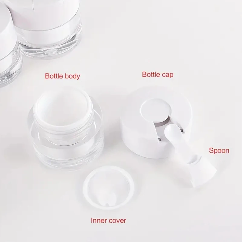 Empty Cream Jar Refillable Lotion Bottle With Spoon 15/30/50g Airless Pump Jar Refillable Acrylic Cream Bottle Vacuum Bottle