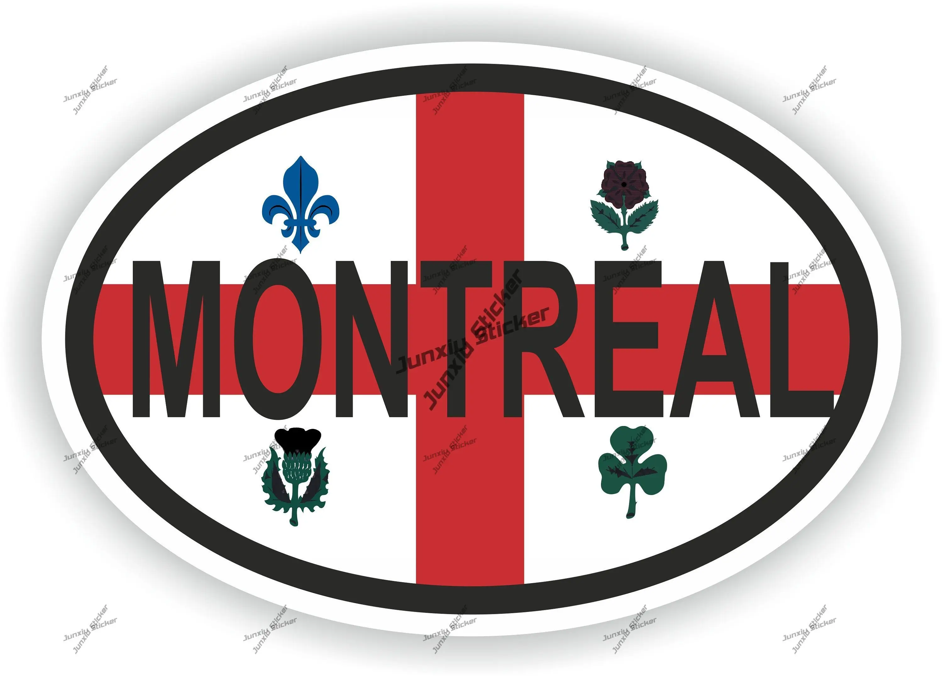 Montreal Canada Oval Sticker with Flag Decals for Car Bumper Laptop Book Fridge Motorcycle Helmet Door Vehicle Accessories