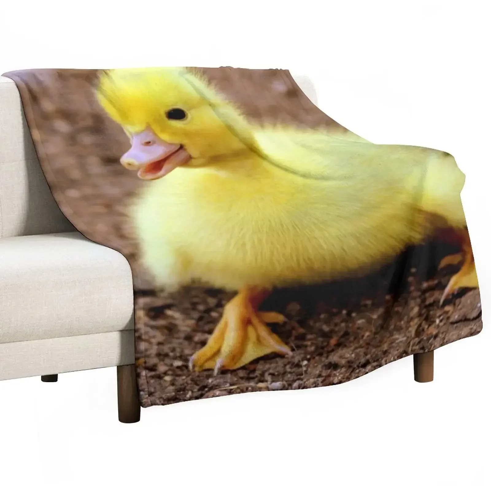 ANIMALS #62 - Adorable Yellow Duckling Throw Blanket Hairy Bed covers Blankets