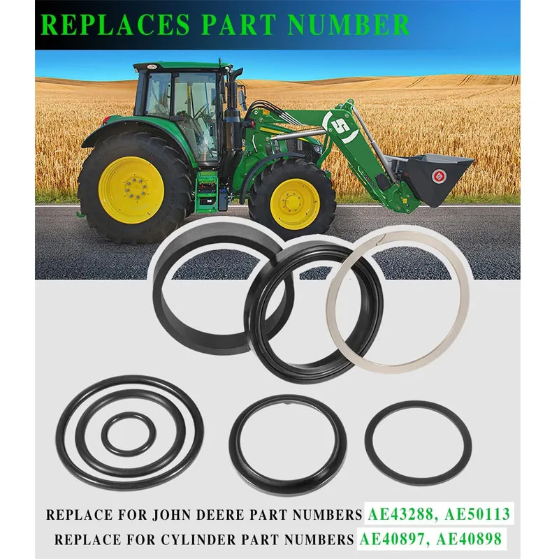 AE43288 Hydraulic Cylinder Sealing kit Suitable for John Deere 430 6500 385 6100 375 566 435 6600 530 1207 330 446 1217 335 466