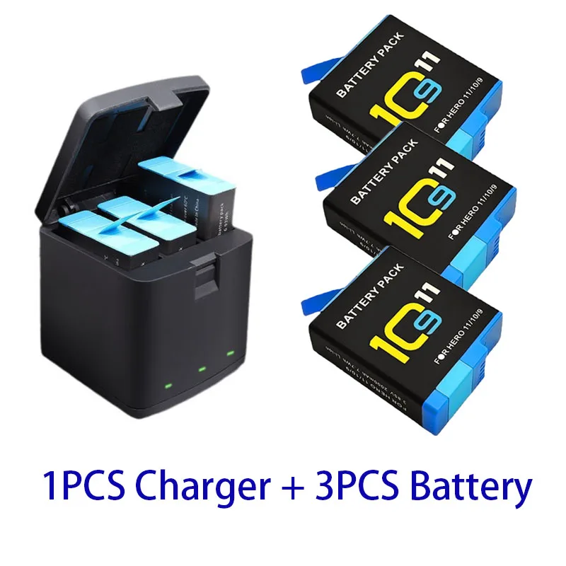 2000 mAh batterij voor GoPro Hero 11 10 9 Li-ion batterij Motion Camera batterijopslag voor GoPro Hero9 oplaadbare batterijen